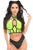 Daisy Corsets Lavish Neon Green Mesh Underwire Cincher w/Built In Halter Top - Daisy Corsets
