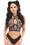 Daisy Corsets Lavish Multi Butterflies Mesh Underwire Cincher w/Built In Halter Top - Daisy Corsets