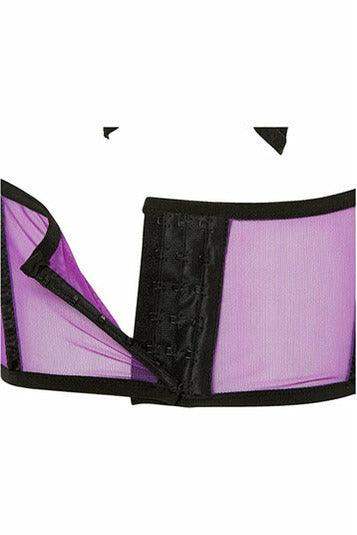 Lavish Neon Purple Mesh Underwire Cincher w/Built In Halter Top - Daisy Corsets - Flyclothing LLC
