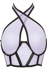 Lavish Lt Purple Mesh Underwire Cincher w/Built In Halter Top - Daisy Corsets - Flyclothing LLC