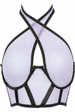 Lavish Lt Purple Mesh Underwire Cincher w/Built In Halter Top - Daisy Corsets