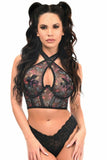 Lavish Neon Butterfly Mesh Underwire Cincher w/Built In Halter Top - Daisy Corsets