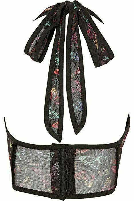 Lavish Neon Butterfly Mesh Underwire Cincher w/Built In Halter Top - Daisy Corsets - Flyclothing LLC