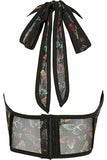 Lavish Neon Butterfly Mesh Underwire Cincher w/Built In Halter Top - Daisy Corsets