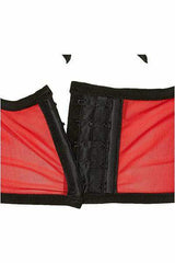 Lavish Red Mesh Underwire Cincher w/Built In Halter Top - Daisy Corsets - Flyclothing LLC