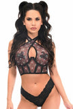 Daisy Corsets Lavish Pink & White Skull Mesh Underwire Cincher w/Built In Halter Top - Daisy Corsets