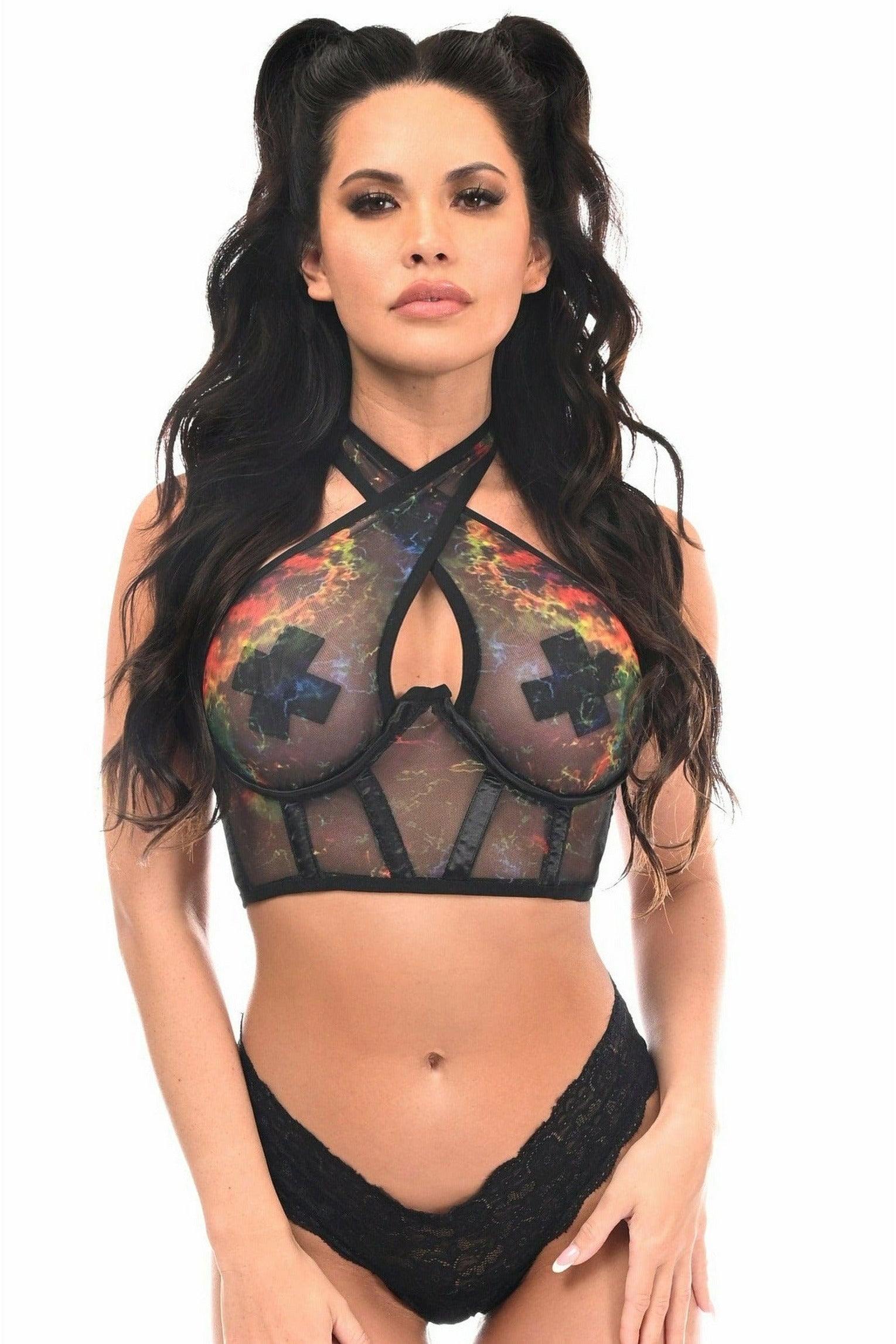 Daisy Corsets Lavish Multi Mesh Underwire Cincher w/Built In Halter Top - Daisy Corsets