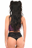 Daisy Corsets Lavish Neon Purple Underwire Open Cup Mesh Cincher w/Criss Cross Back - Daisy Corsets