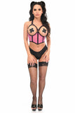 Daisy Corsets Lavish Pink Underwire Open Cup Mesh Cincher w/Criss Cross Back - Daisy Corsets