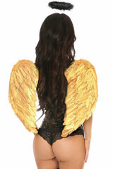 Daisy Corsets Lavish 3 PC Golden Gothic Angel Corset Costume - Daisy Corsets - Flyclothing LLC