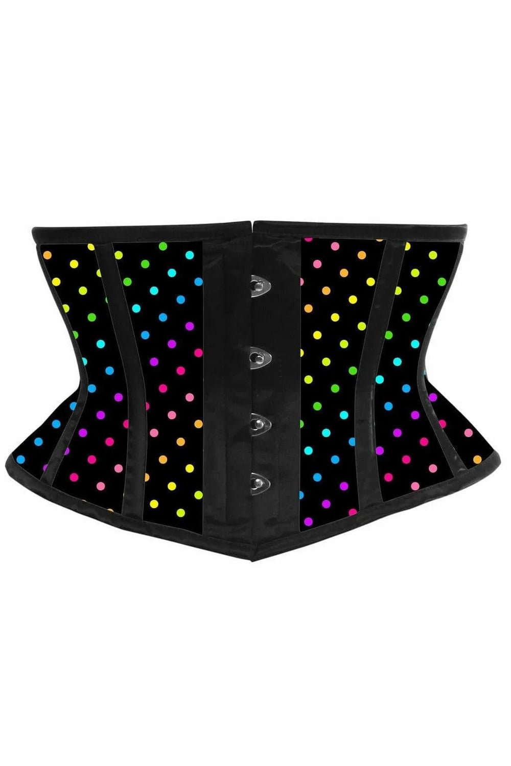 Daisy Corsets Lavish Rainbow Polka Dot Print Satin Mini Cincher Corset - Daisy Corsets