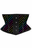 Daisy Corsets Lavish Rainbow Polka Dot Print Satin Mini Cincher Corset - Daisy Corsets