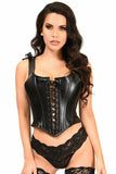 Daisy Corsets Lavish Black Faux Leather Lace-Up Bustier Top - Daisy Corsets