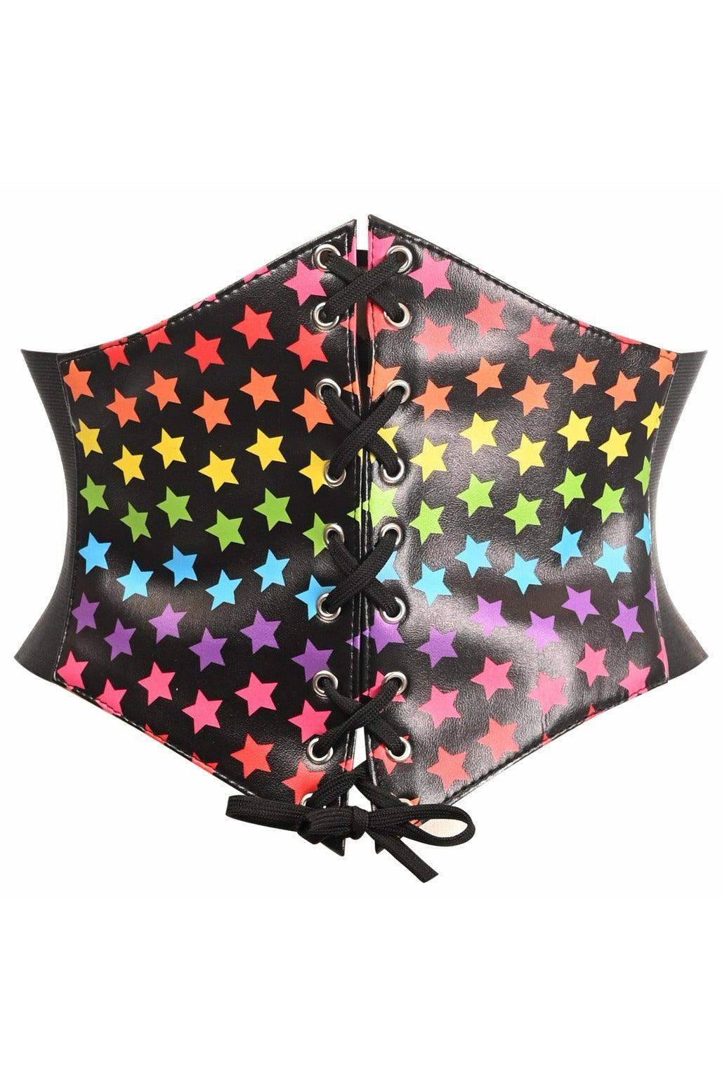 Lavish Rainbow Stars Lace-Up Corset Belt Cincher - Daisy Corsets - Flyclothing LLC