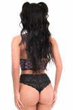 Daisy Corsets Lavish Black/Purple Checker Mesh Underwire Cincher w/Built In Halter Top - Daisy Corsets