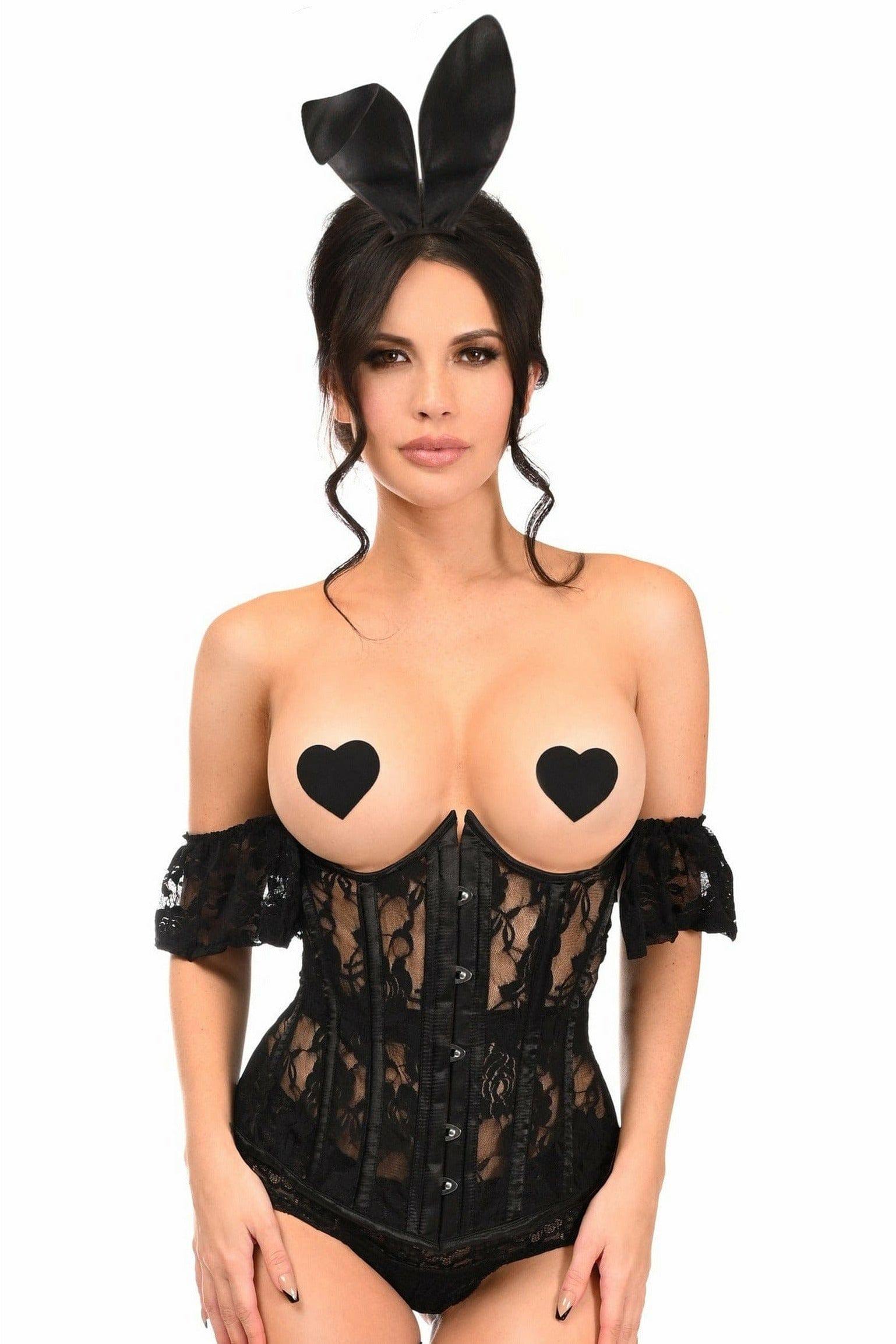 Daisy Corsets Lavish 3 PC Daring Lace Bunny Corset Costume - Daisy Corsets