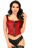 Lavish Dark Red Velvet Lace-Up Bustier Top - Daisy Corsets