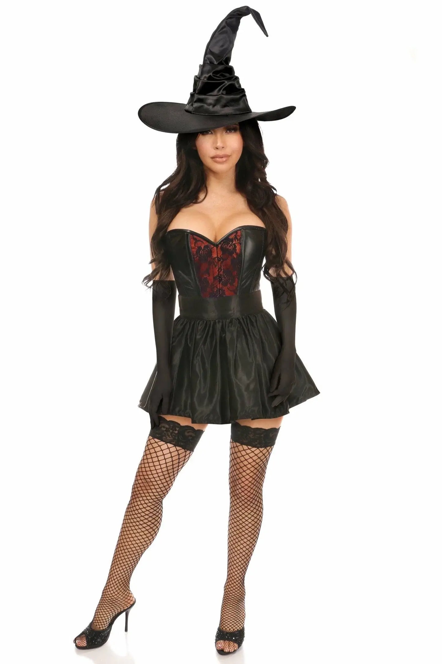 Daisy Corsets Lavish 4 PC Red Lace Witch Corset Costume - Daisy Corsets - Flyclothing LLC