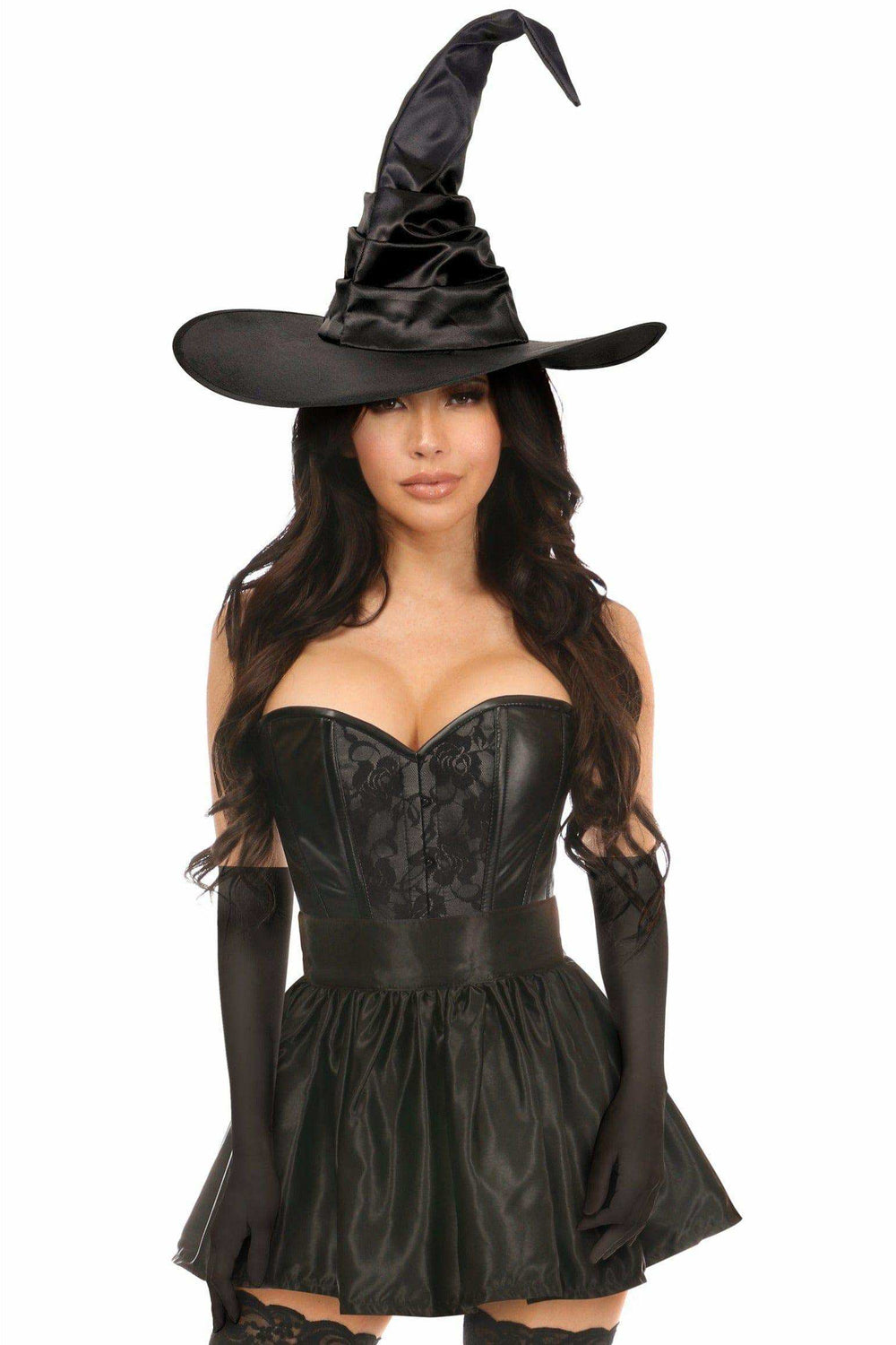 Daisy Corsets Lavish 4 PC Black Lace Witch Corset Costume - Daisy Corsets - Flyclothing LLC
