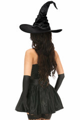 Lavish 4 PC Black Lace Witch Corset Costume - Daisy Corsets - Flyclothing LLC