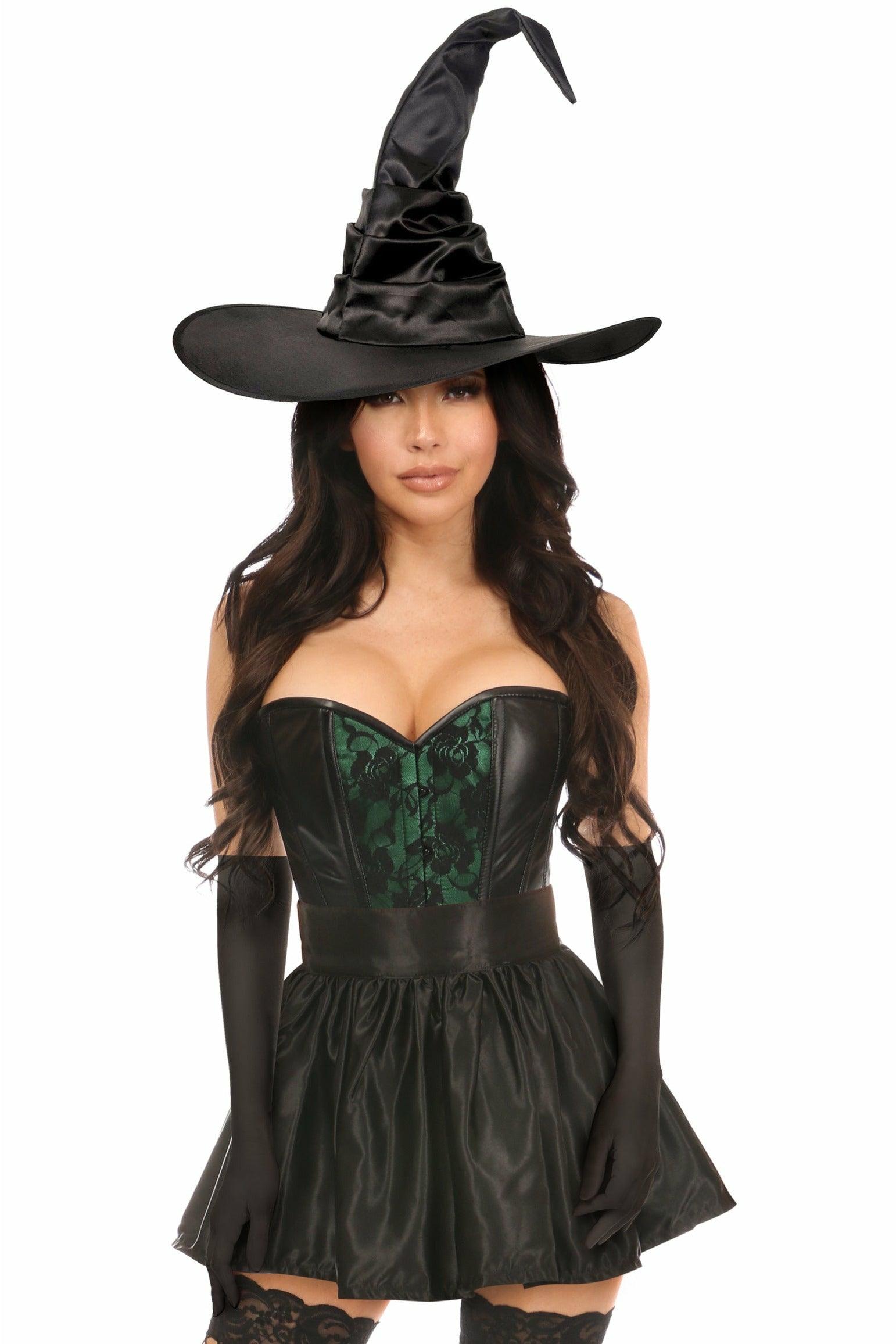 Lavish 4 PC Green Lace Witch Corset Costume - Flyclothing LLC