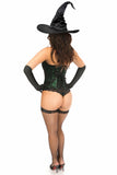 Lavish 3 PC Green Lace Witch Corset Costume - Daisy Corsets
