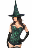 Daisy Corsets Lavish 3 PC Spellbound Green Lace Witch Corset Costume - Daisy Corsets
