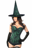 Lavish 3 PC Spellbound Green Lace Witch Corset Costume - Daisy Corsets