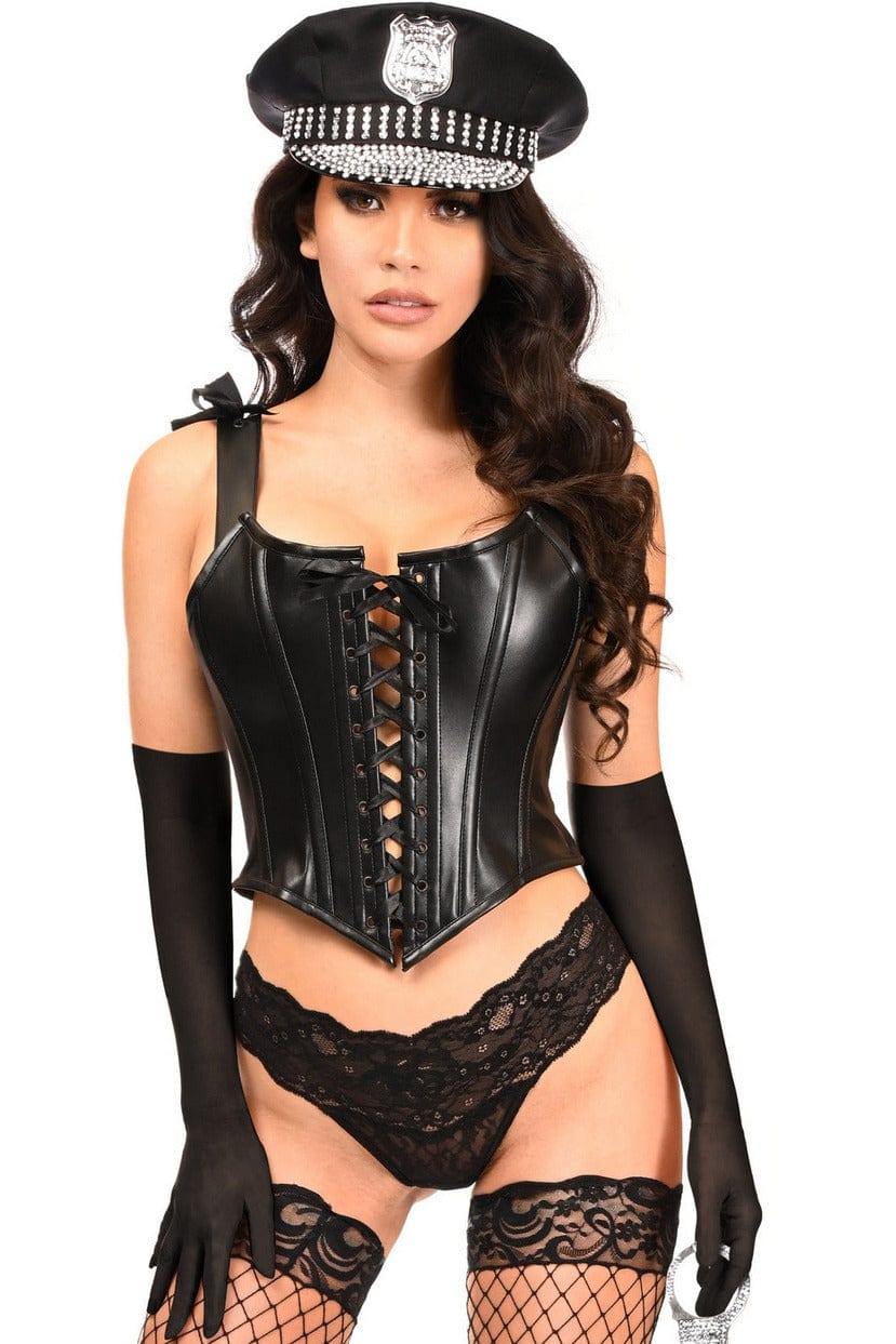 Daisy Corsets Lavish 4 PC Faux Leather Cop Corset Costume