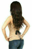 Daisy Corsets Lavish Dark Beige Lace Overbust Corset w/Zipper - Daisy Corsets - Flyclothing LLC