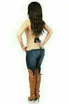 Daisy Corsets Lavish Dark Beige Lace Overbust Corset w/Zipper - Daisy Corsets - Flyclothing LLC