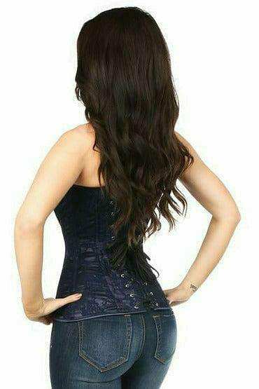 Daisy Corsets Lavish Navy Blue Lace Overbust Corset w/Zipper - Daisy Corsets - Flyclothing LLC