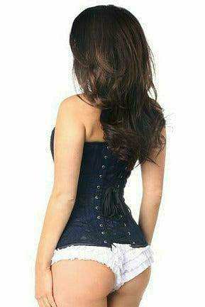 Daisy Corsets Lavish Navy Blue Lace Overbust Corset w/Zipper - Daisy Corsets - Flyclothing LLC