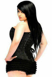 Daisy Corsets Lavish Black Glitter Side Zipper Corset - Daisy Corsets - Flyclothing LLC