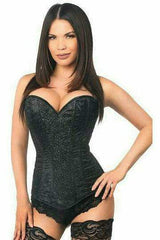 Daisy Corsets Lavish Black Glitter Side Zipper Corset - Daisy Corsets - Flyclothing LLC