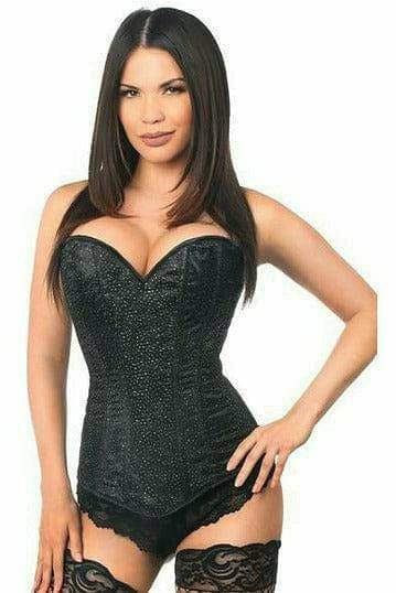 Daisy Corsets Lavish Black Glitter Side Zipper Corset - Daisy Corsets - Flyclothing LLC