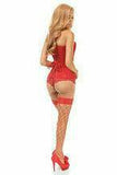 Daisy Corsets Lavish Red Lace Overbust Corset  - Daisy Corsets