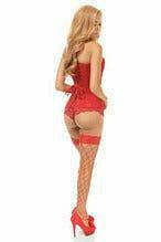 Daisy Corsets Lavish Red Lace Overbust Corset  - Daisy Corsets