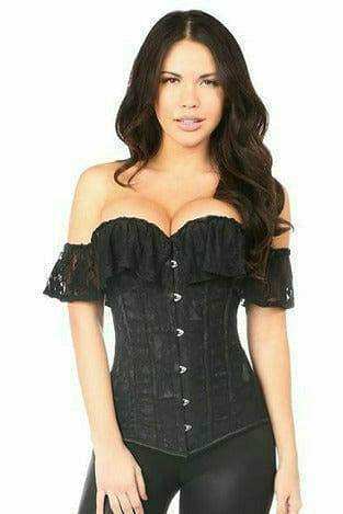Daisy Corsets Lavish Black Lace Off-The-Shoulder Corset - Daisy Corsets - Flyclothing LLC