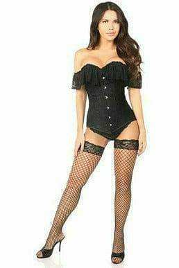 Daisy Corsets Lavish Black Lace Off-The-Shoulder Corset - Daisy Corsets - Flyclothing LLC