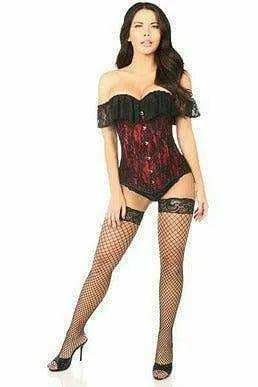 Daisy Corsets Lavish Red Lace Off-The-Shoulder Corset - Daisy Corsets - Flyclothing LLC