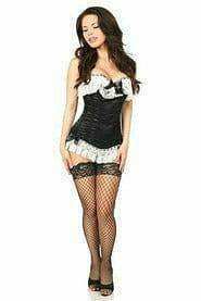 Daisy Corsets Lavish Black Burlesque Corset w/Lace - Daisy Corsets - Flyclothing LLC