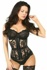 Daisy Corsets Lavish Black Sheer Lace Under Bust Corset - Daisy Corsets