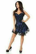 Daisy Corsets Lavish Blue Lace Corset Dress - Daisy Corsets