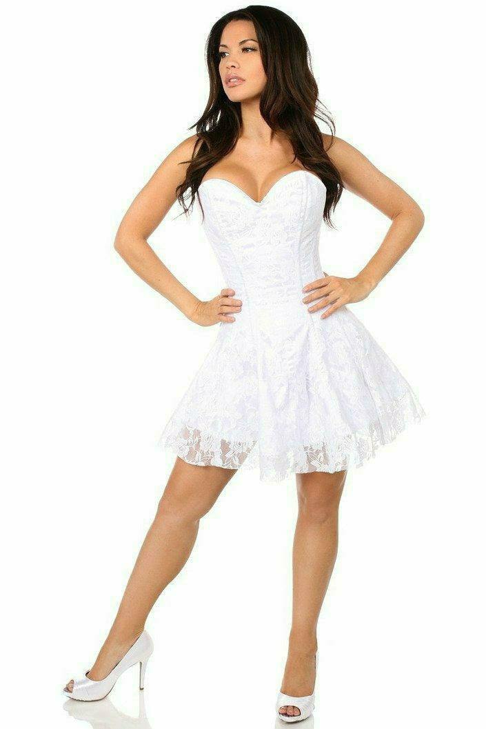 Daisy Corsets Lavish White Lace Corset Dress