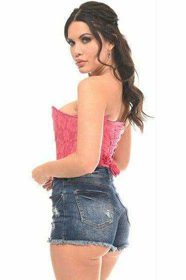 Daisy Corsets Lavish Pink Lace Overbust Corset w/Zipper - Daisy Corsets - Flyclothing LLC
