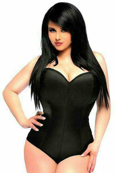 Daisy Corsets Lavish Black Satin Corset Romper - Daisy Corsets - Flyclothing LLC