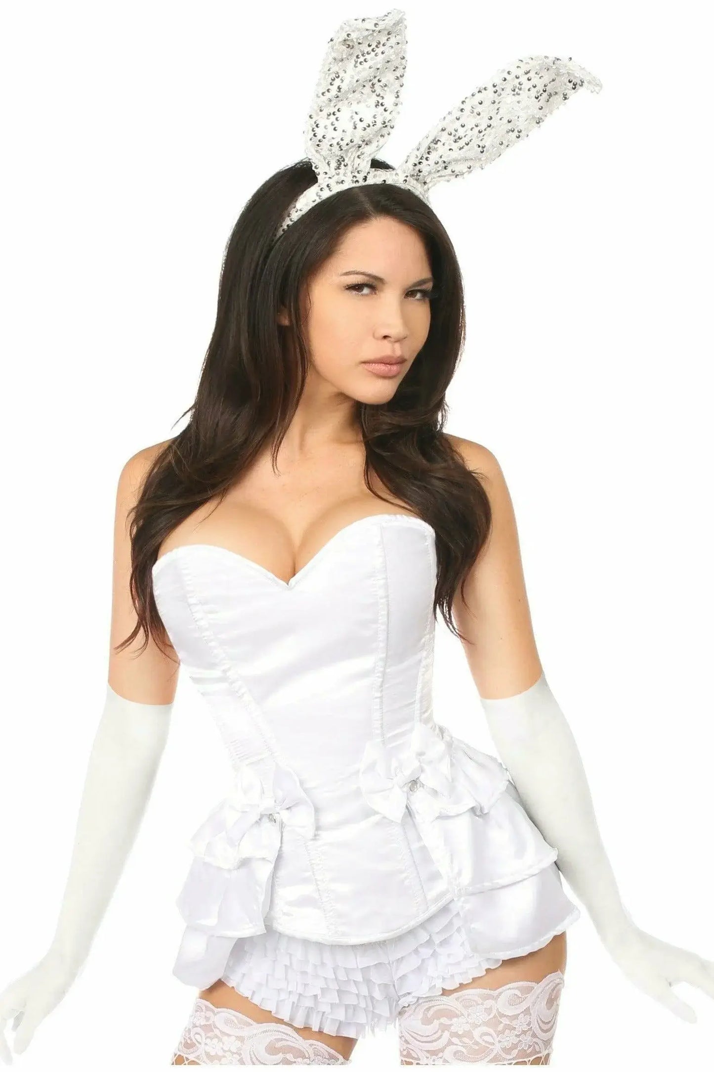 Daisy Corsets Lavish 4 PC White Bunny Corset Costume - Daisy Corsets - Flyclothing LLC