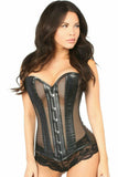 Daisy Corsets Lavish Faux Leather & Fishnet Overbust Corset - Daisy Corsets