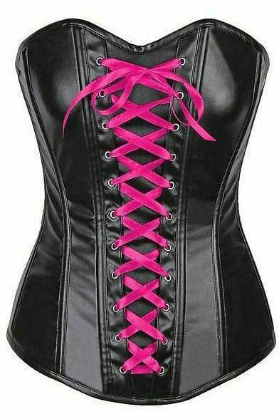 Daisy Corsets Lavish Wet Look Faux Leather Lace-Up Over Bust Corset - Daisy Corsets